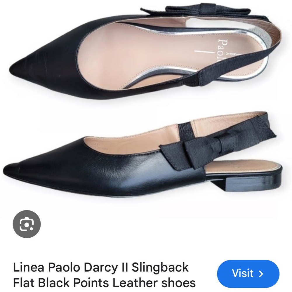 Paolo Elegant Black Leather Slingback Flats